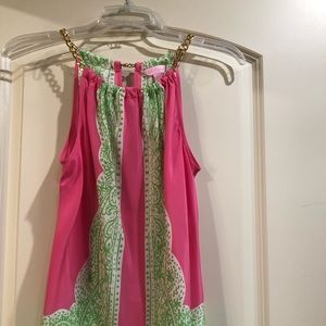 Lilly Pulitzer Riviera Top Silk Chain Pink/Green